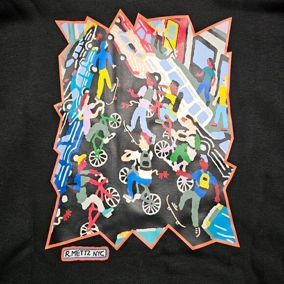 Adidas Mettz Mobbing Hoodie Skateboarding Artist Men's S Black HM9358 Painting - Picture 16 of 17